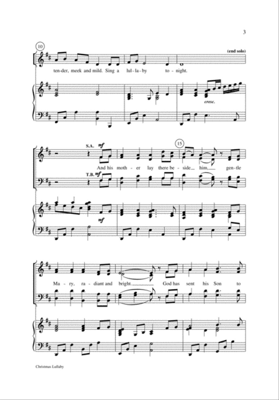 Christmas Lullaby Christmas Lullaby 4-Part scores gallery preview page 3