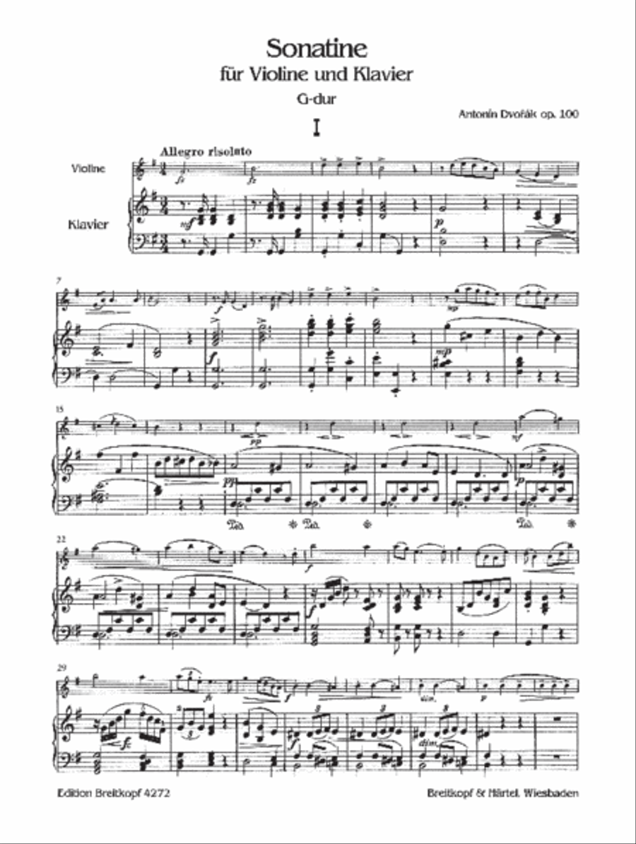 Sonatina in G major Op. 100 Violin Solo scores gallery preview page 2