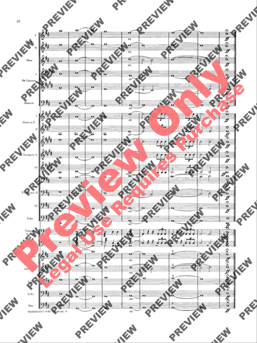 Mendelssohn's 5th Symphony Reformation, 4th Movement Full Orchestra scores gallery preview page 21
