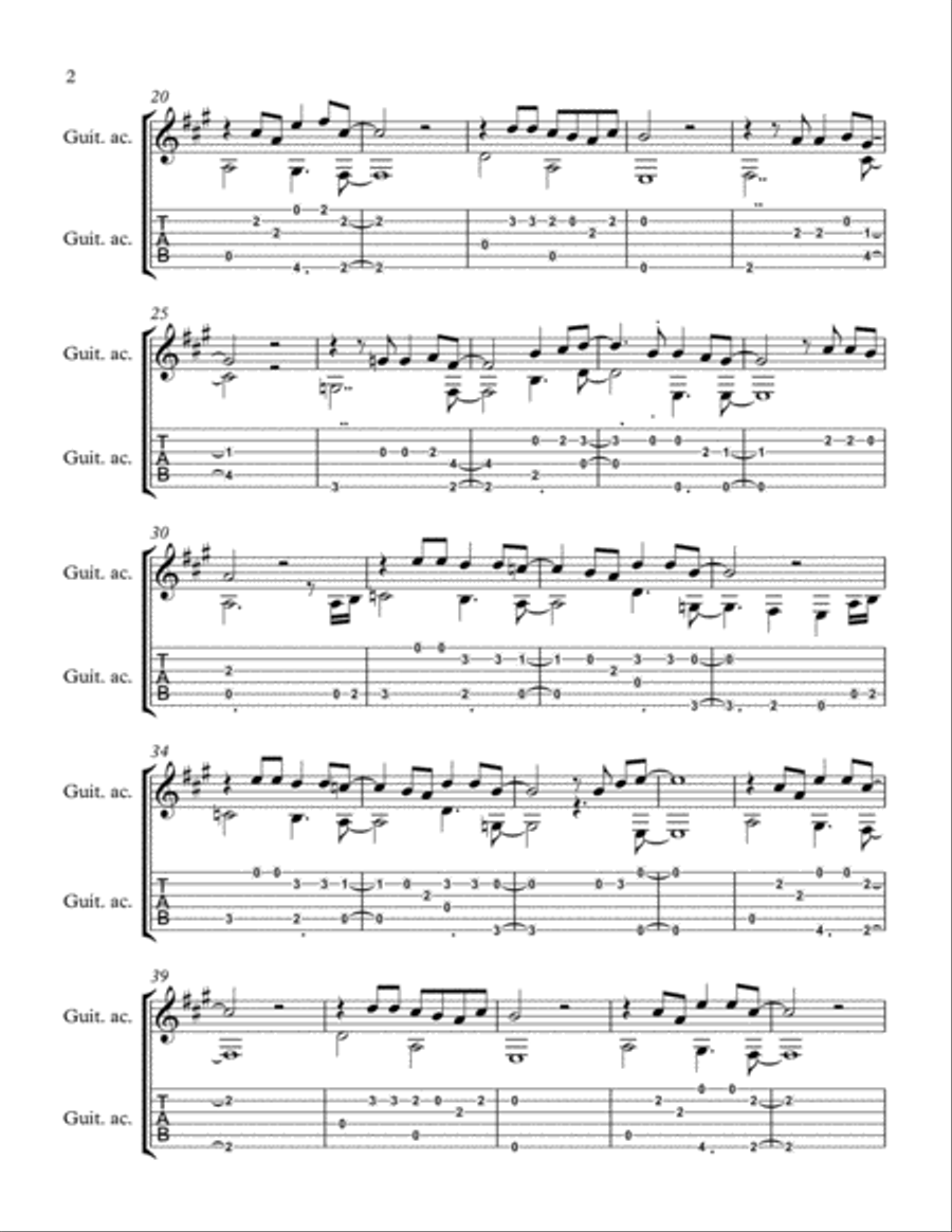 Tears In Heaven Guitar Tablature scores gallery preview page 2