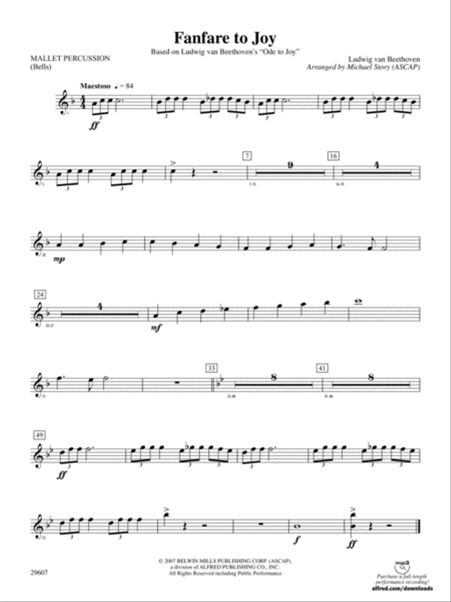 Fanfare to Joy: Mallets Concert Band scores gallery preview page 1