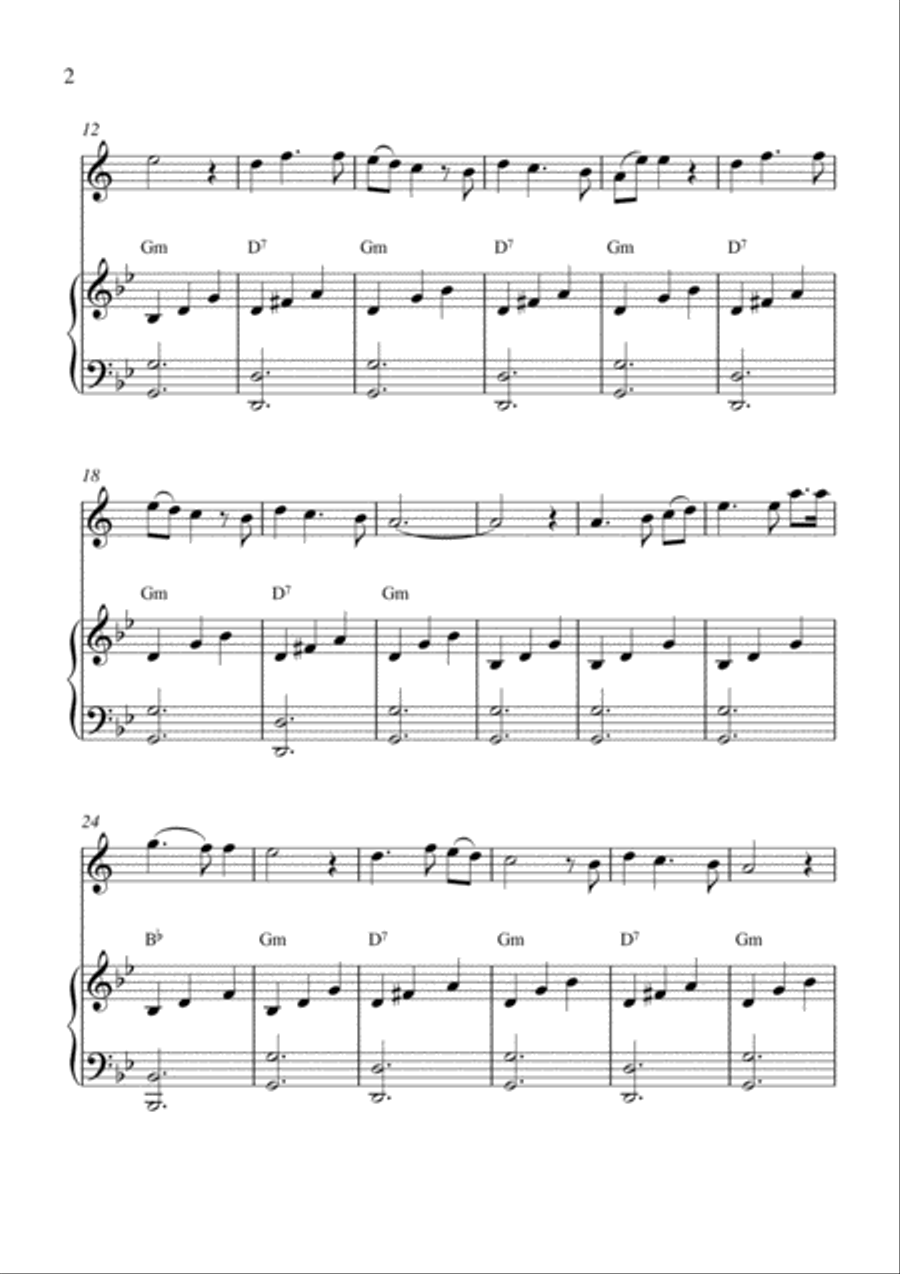 Durme Hermoza Donzeya (Sleep Lovely Maiden) (for tenor saxophone solo and piano accompaniment) Tenor Saxophone scores gallery preview page 2