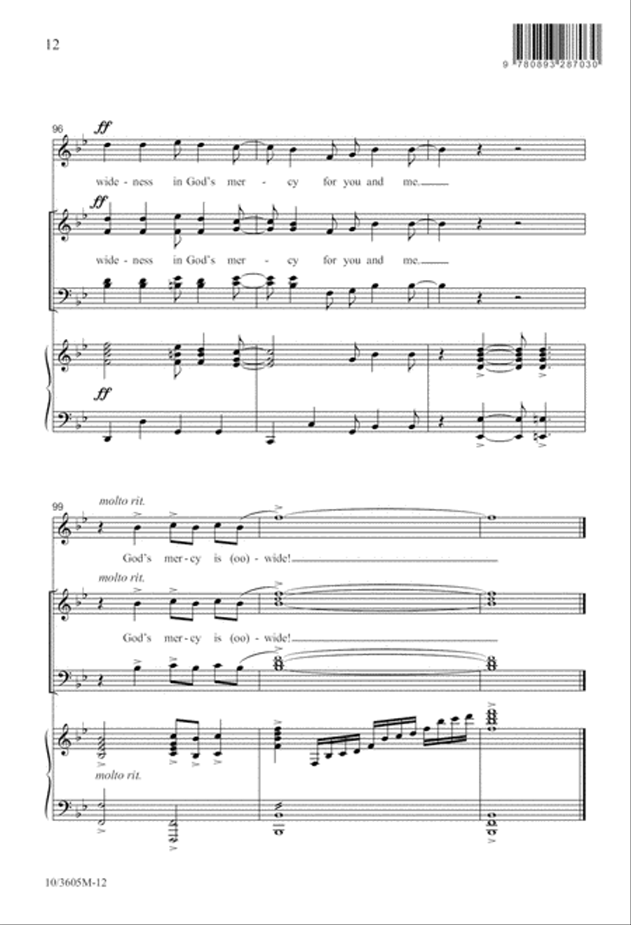 God's Mercy Is Wide! 4-Part scores gallery preview page 13