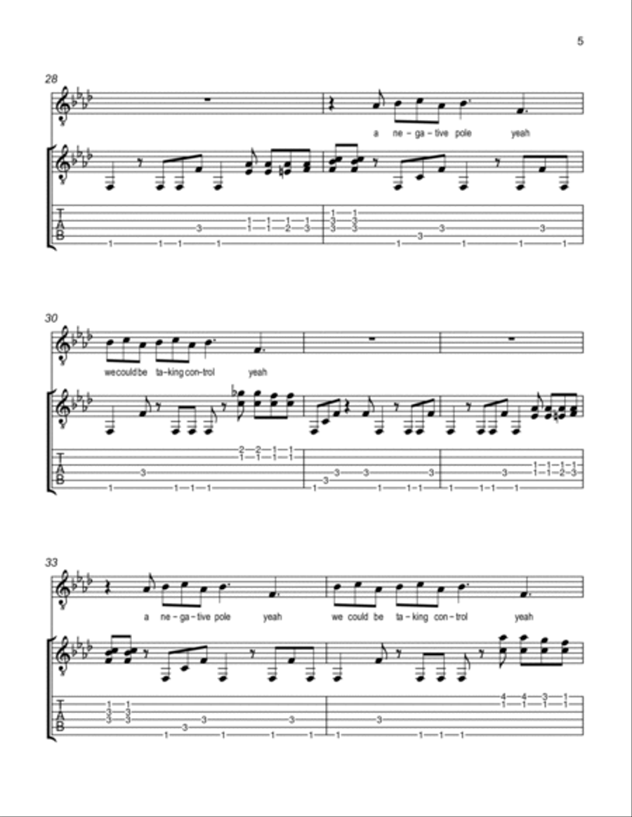 Taking Control Taking Control Guitar Tablature scores gallery preview page 5