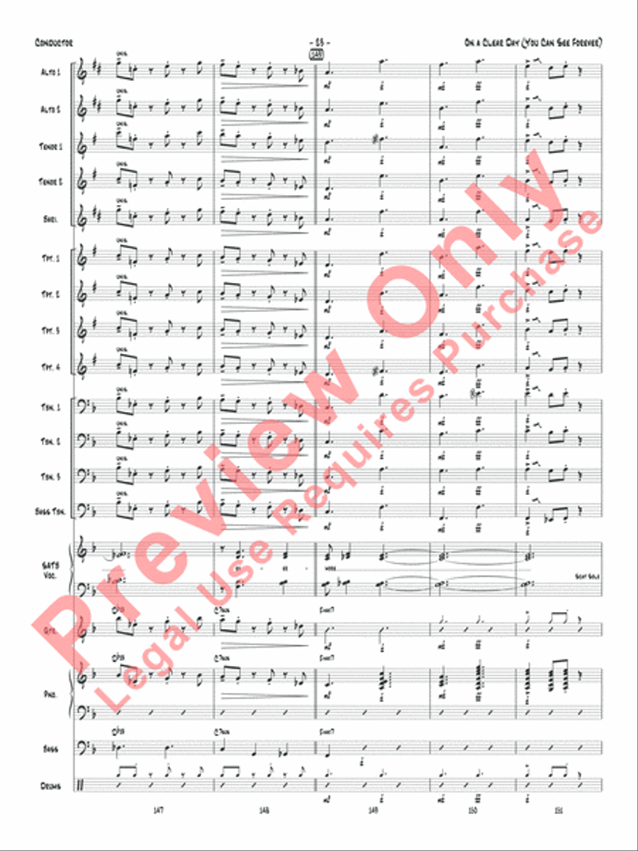 On a Clear Day (You Can See Forever) Jazz Ensemble scores gallery preview page 26