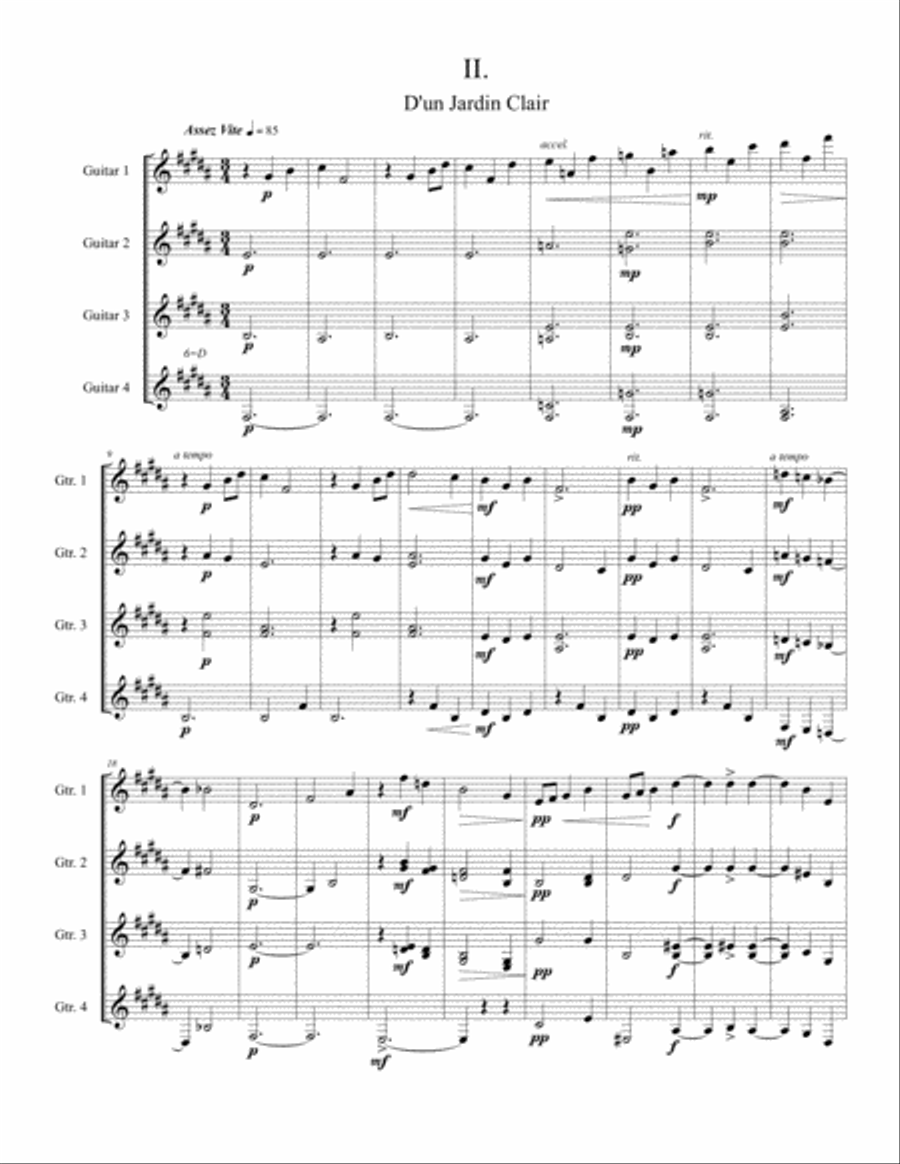 Trois Morceaux Pour Piano Classical Guitar scores gallery preview page 5