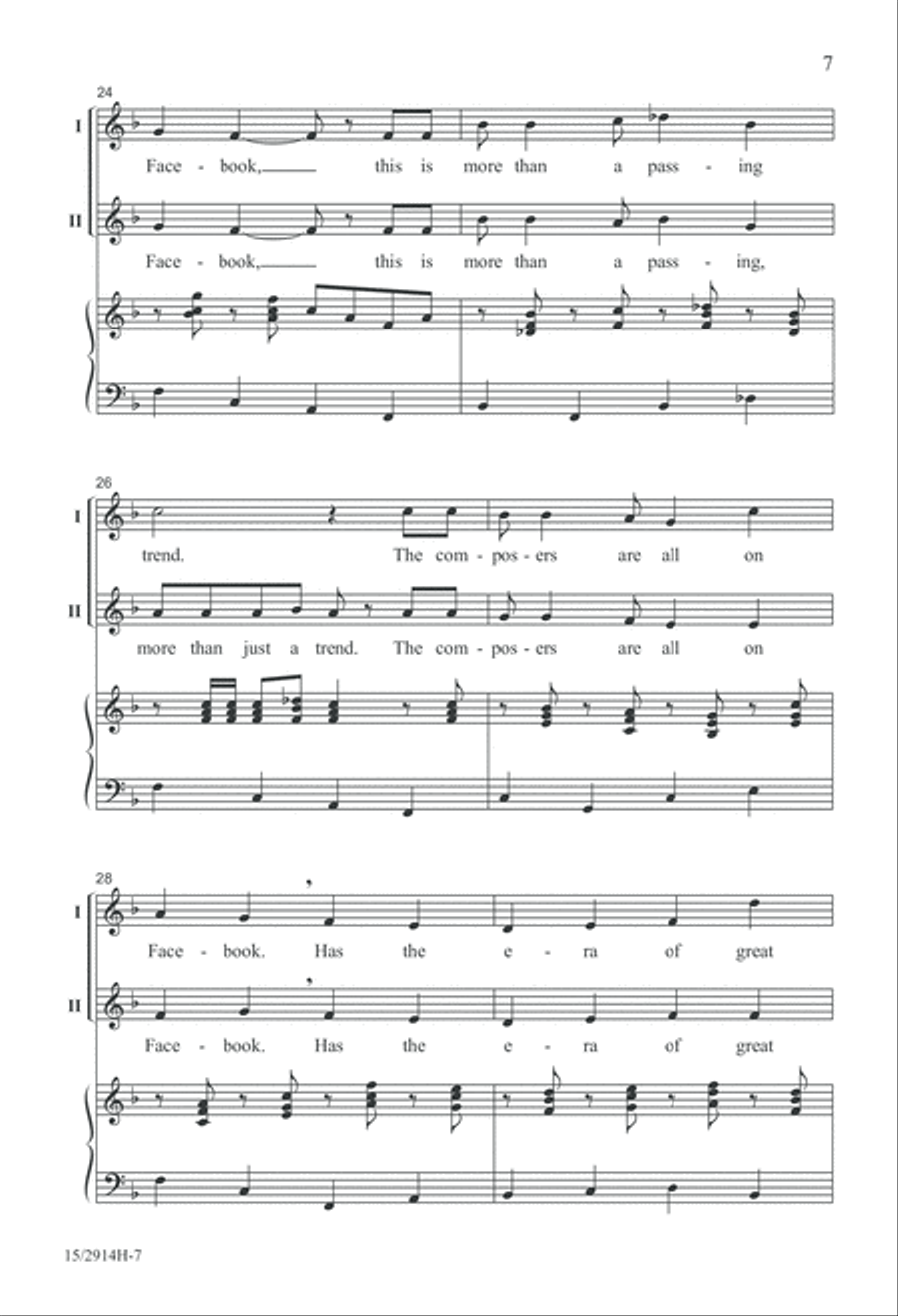 The Composers Are All on Facebook 2-Part scores gallery preview page 7