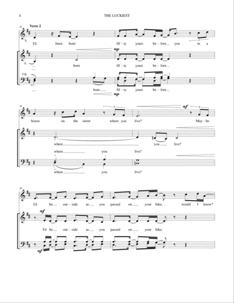The Luckiest 4-Part scores gallery preview page 4