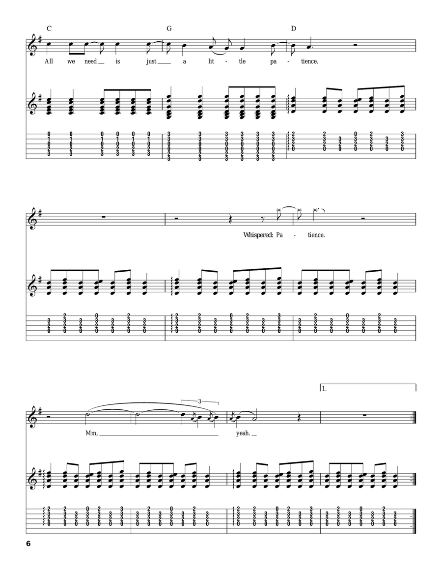 Patience Acoustic Guitar scores gallery preview page 6