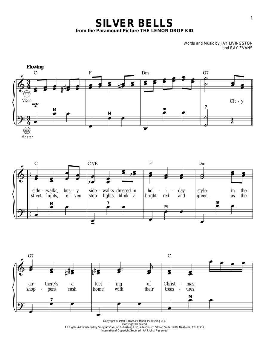 Silver Bells (arr. Gary Meisner) Accordion scores gallery preview page 1