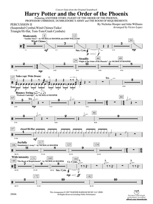 Harry Potter and the Order of the Phoenix, Concert Suite from: 2nd Percussion