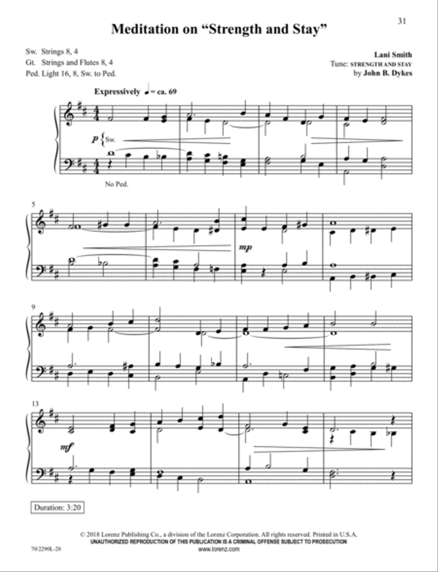Easy Hymns for Organ Organ Solo scores gallery preview page 12