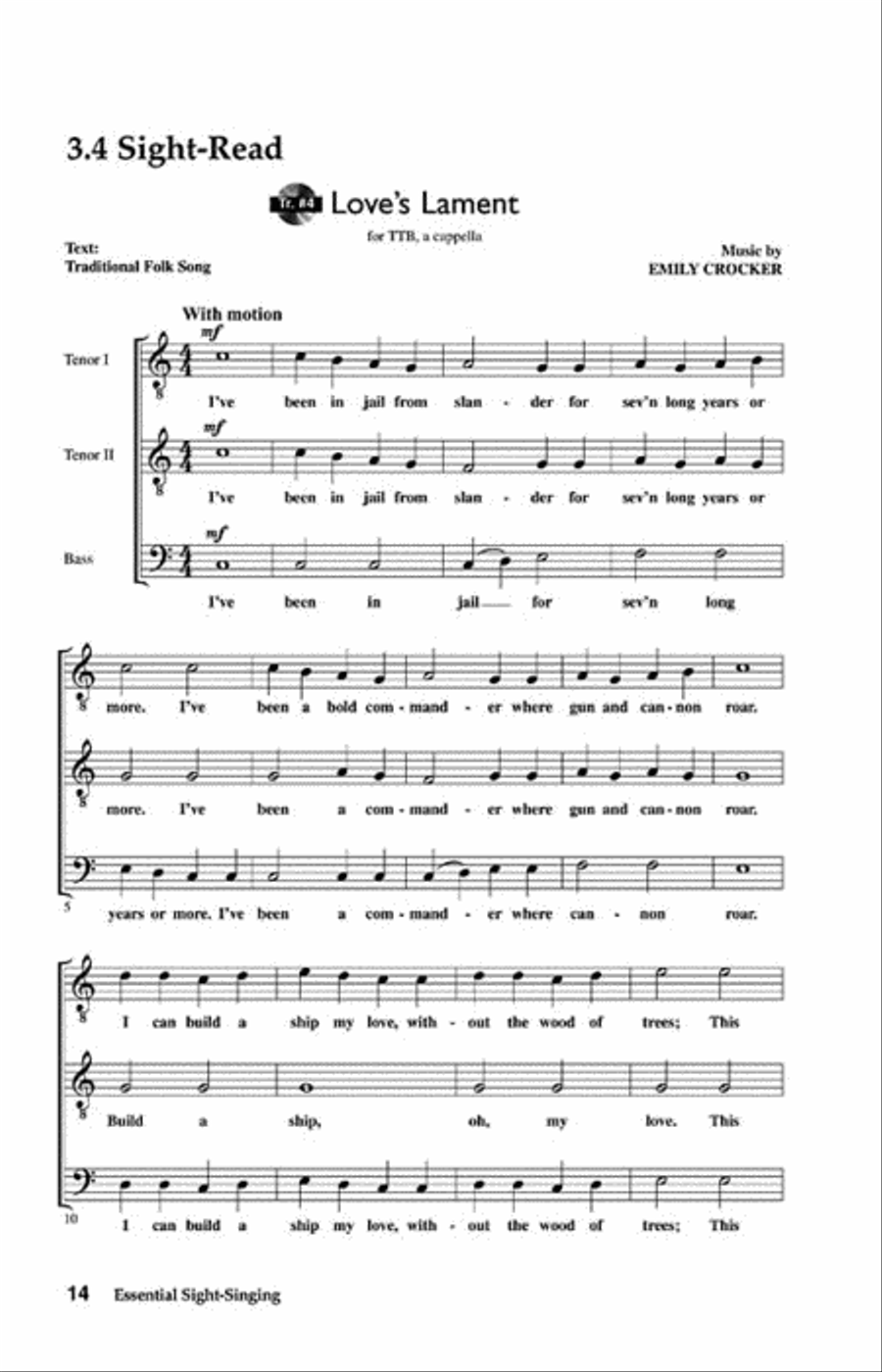 Essential Sight-Singing Volume 2 Male Voices TB scores gallery preview page 3