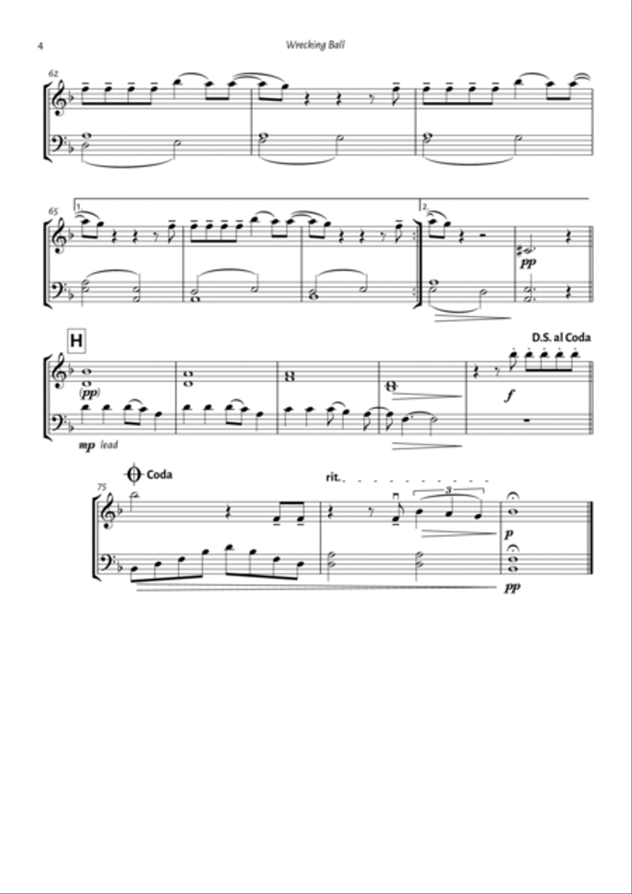 Wrecking Ball String Duet scores gallery preview page 4