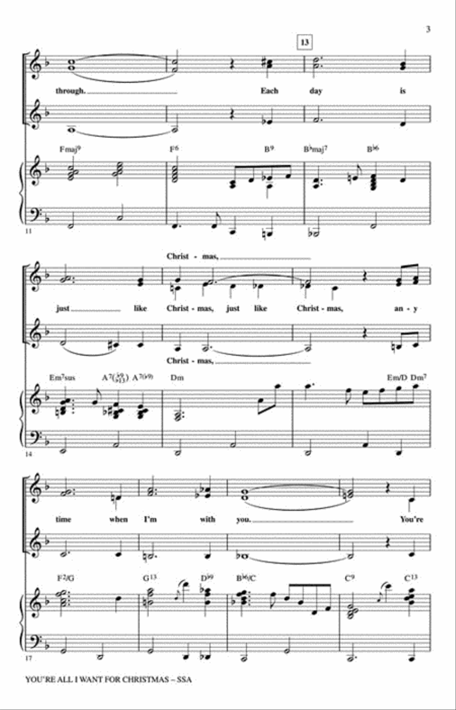 You're All I Want for Christmas SSA scores gallery preview page 3