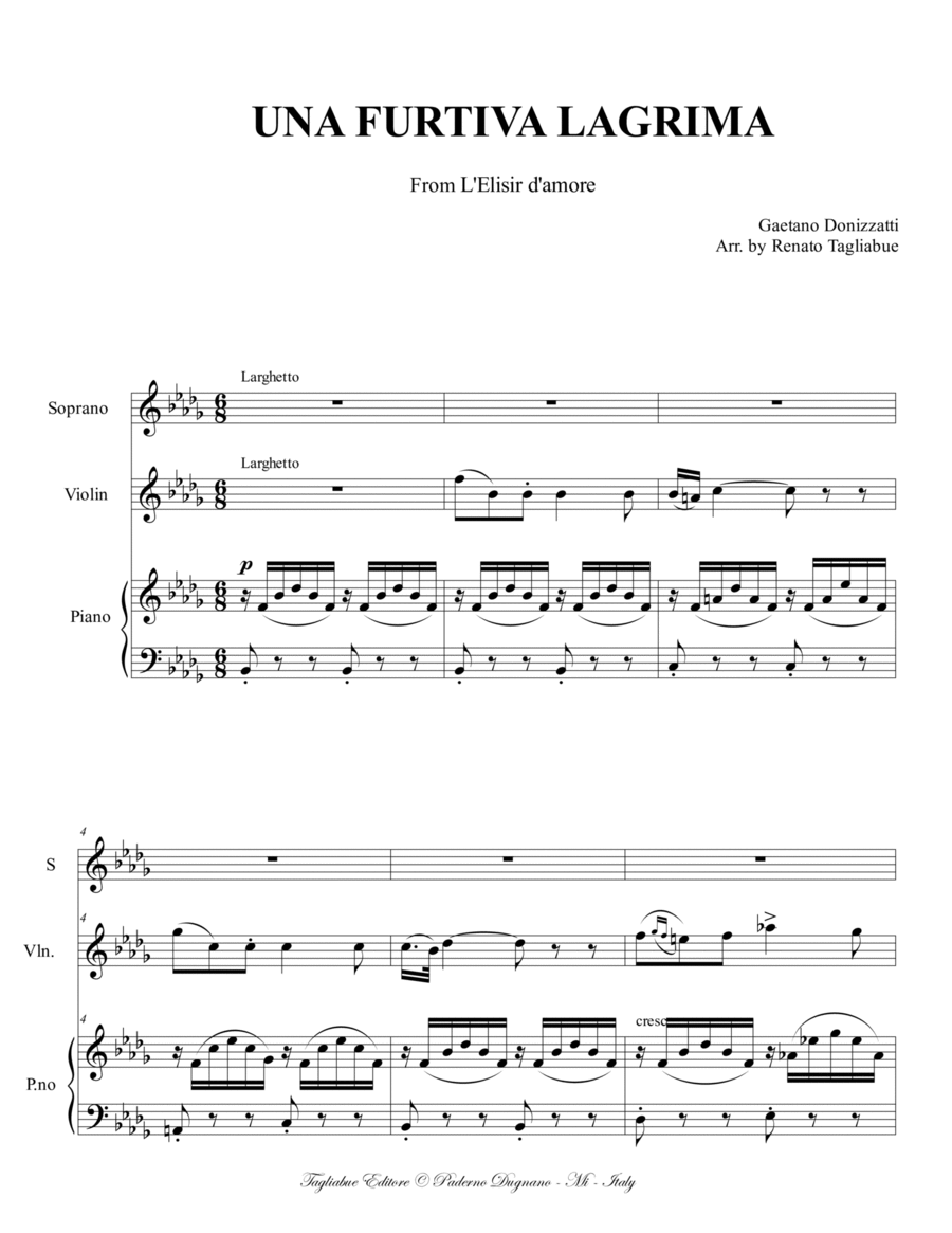 UNA FURTIVA LAGRIMA, From 