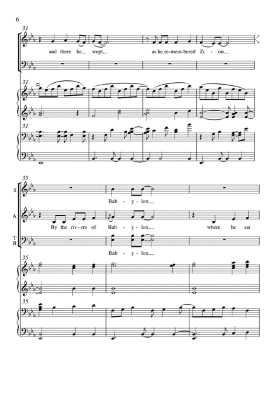 By the Rivers of Babylon 4-Part scores gallery preview page 5
