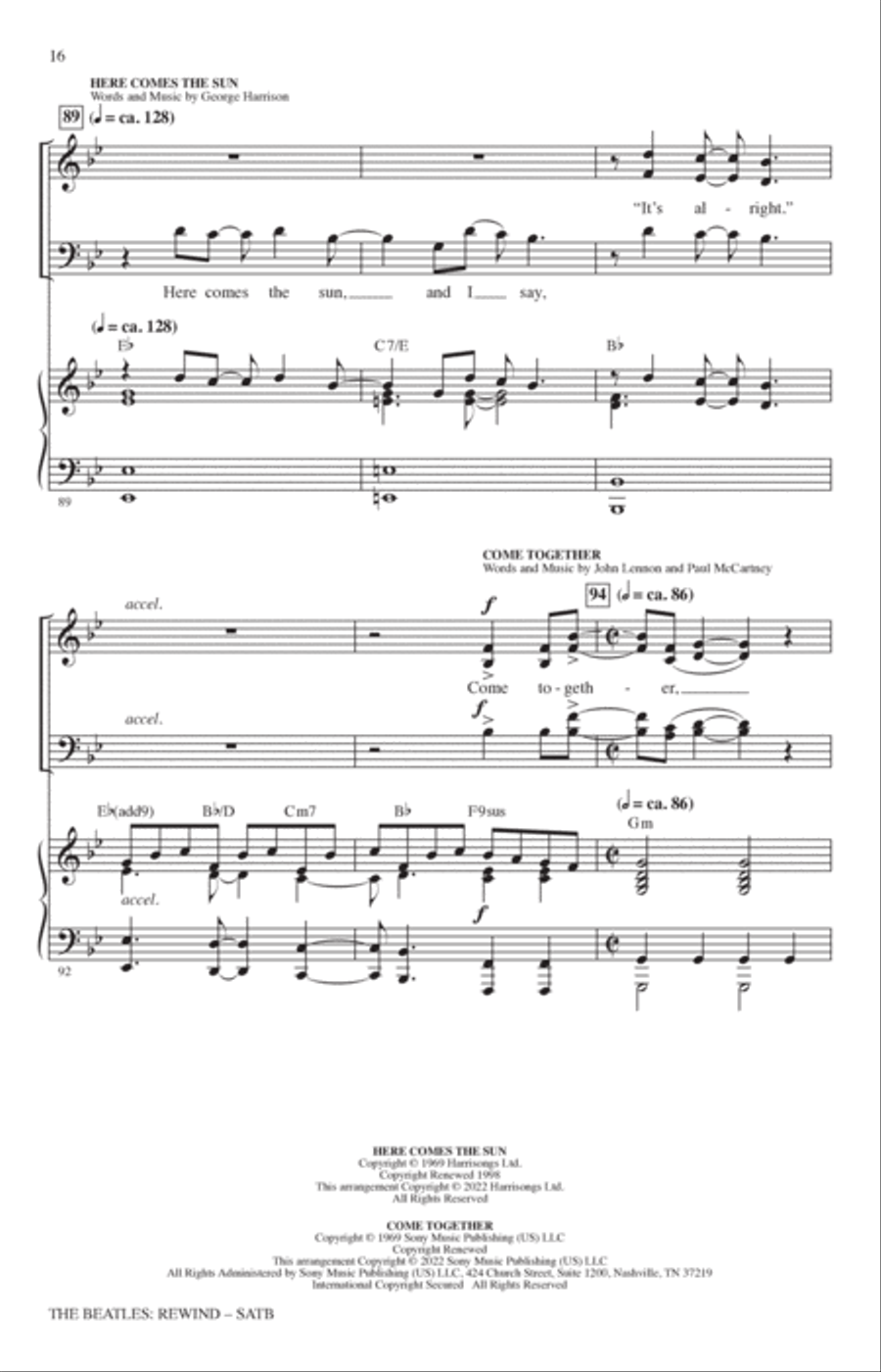 The Beatles: Rewind (Medley) (arr. Mark Brymer) 4-Part scores gallery preview page 15