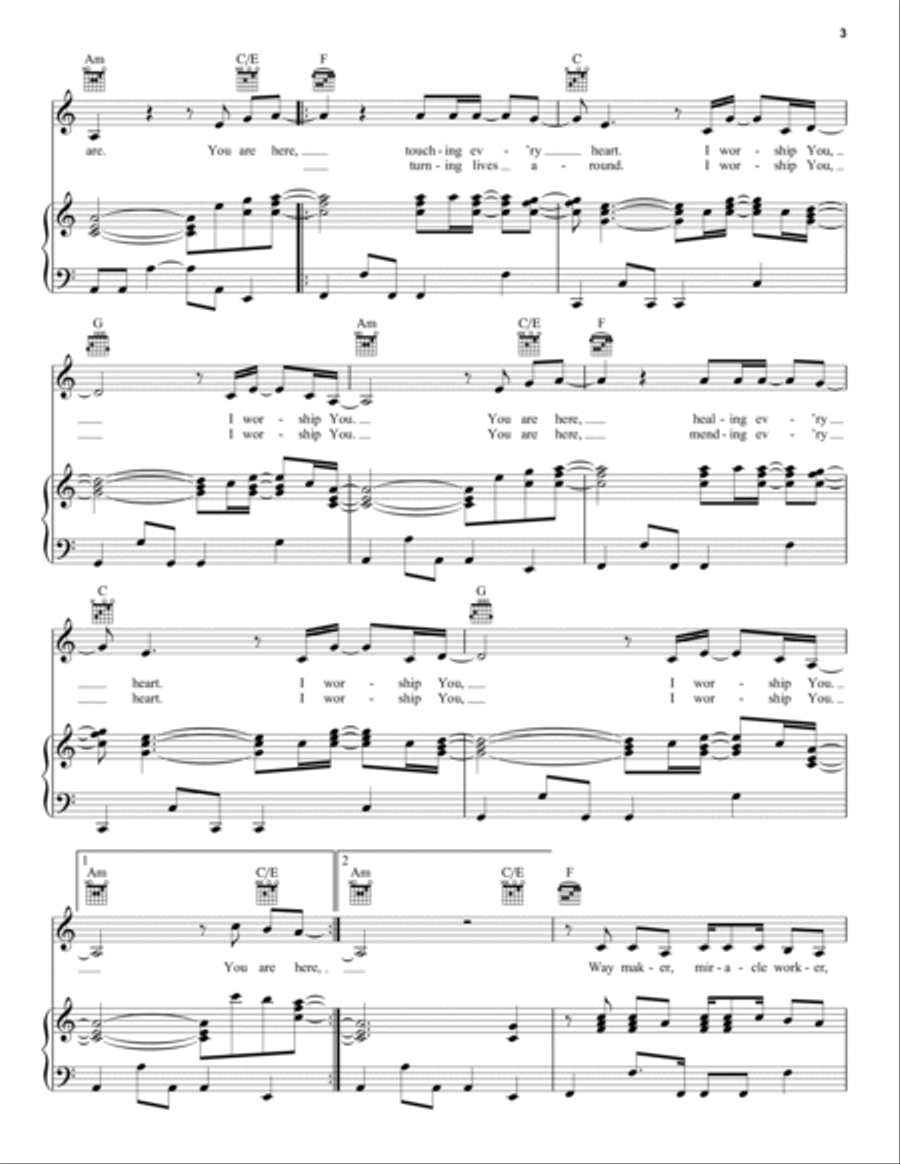 Way Maker Piano, Vocal, Guitar scores gallery preview page 3