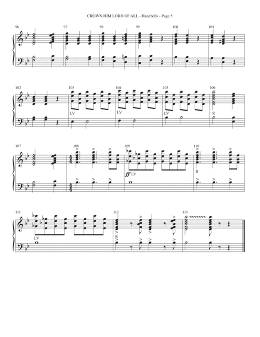 Crown Him Lord Of All (A Concerto on "All Hail The Power Of Jesus' Name") (Handbells) - Handbells