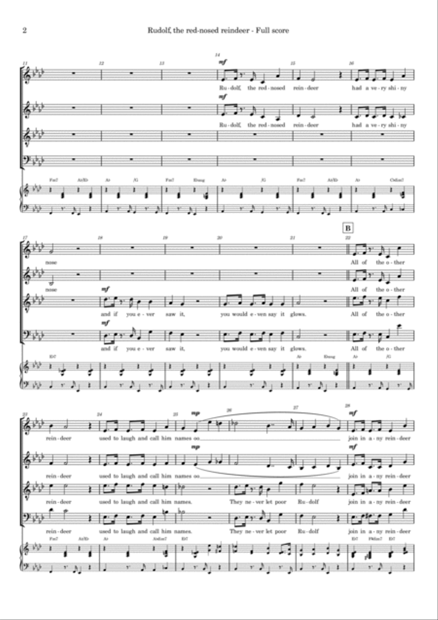 Rudolph The Red-nosed Reindeer 4-Part scores gallery preview page 2