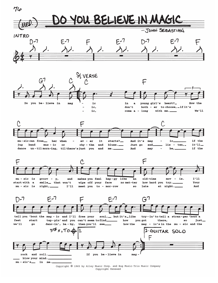 Do You Believe In Magic Voice scores gallery preview page 1
