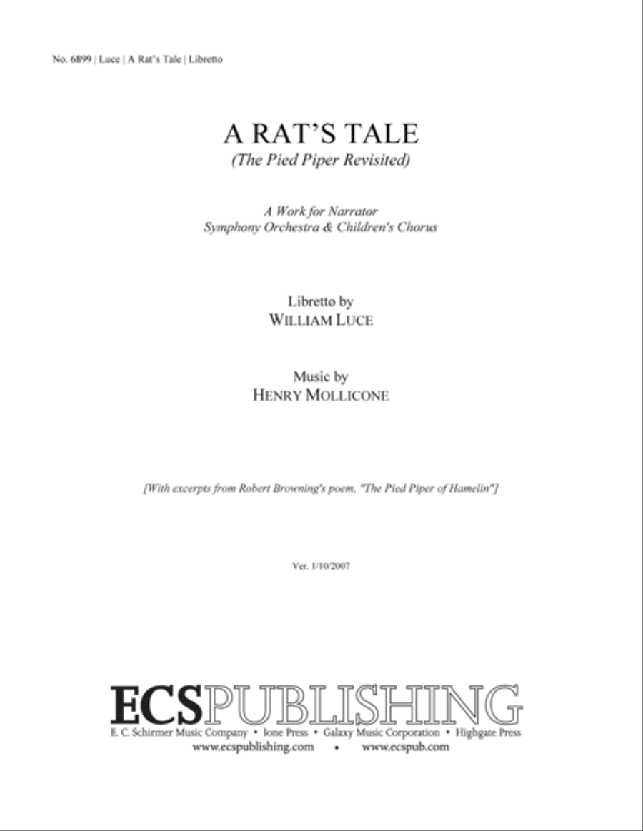 A Rat's Tale (Libretto) Choir scores gallery preview page 1