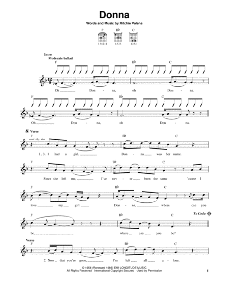 Donna Donna Electric Guitar scores gallery preview page 1