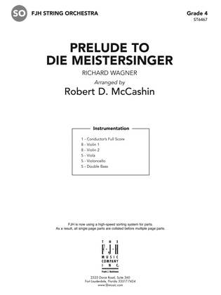 Book cover for Prelude to Die Miestersinger: Score