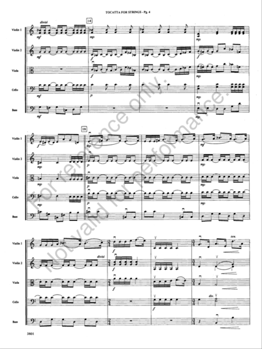 Toccata for Strings String Orchestra scores gallery preview page 4