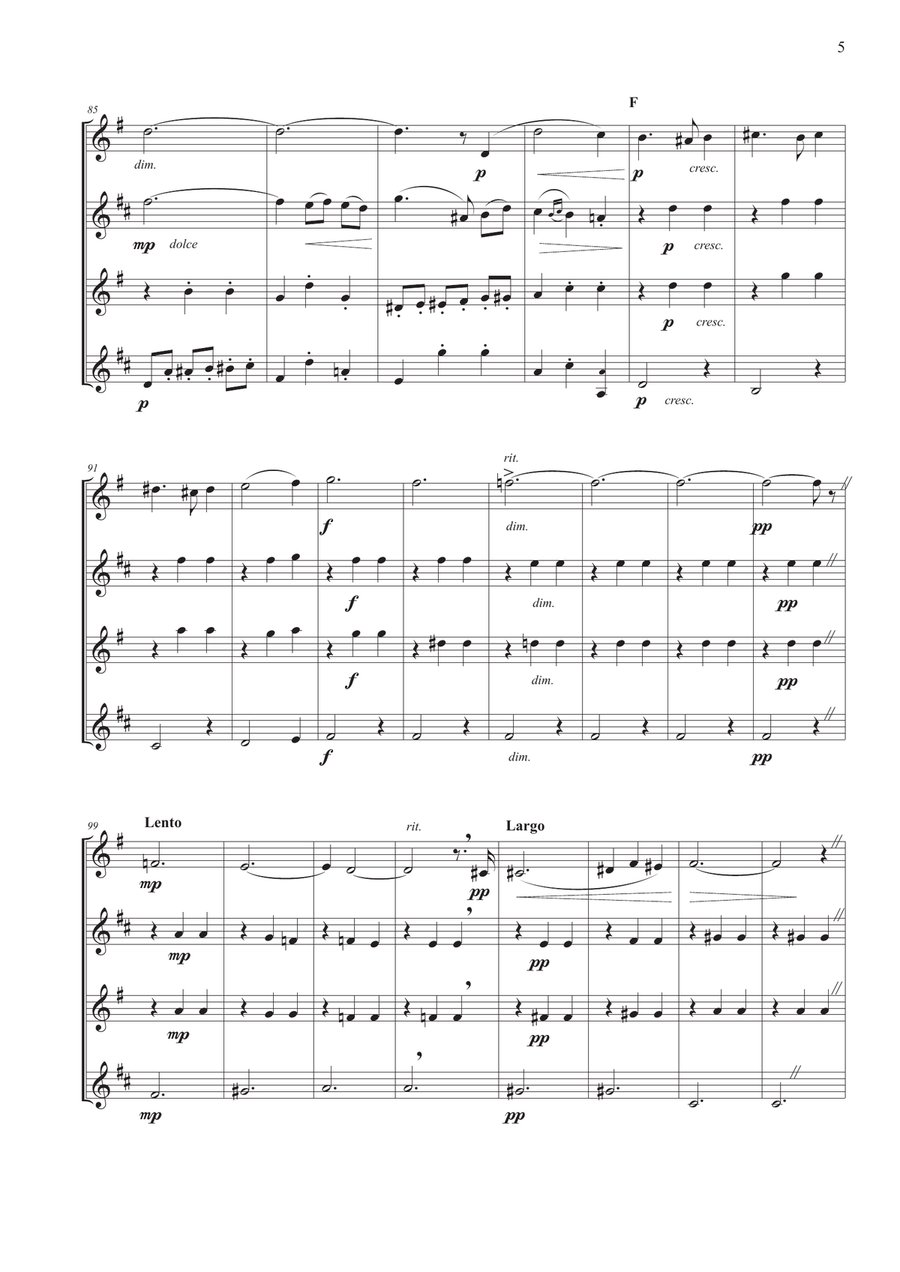 Valse Triste for Saxophone Quartet Saxophone Quartet scores gallery preview page 5