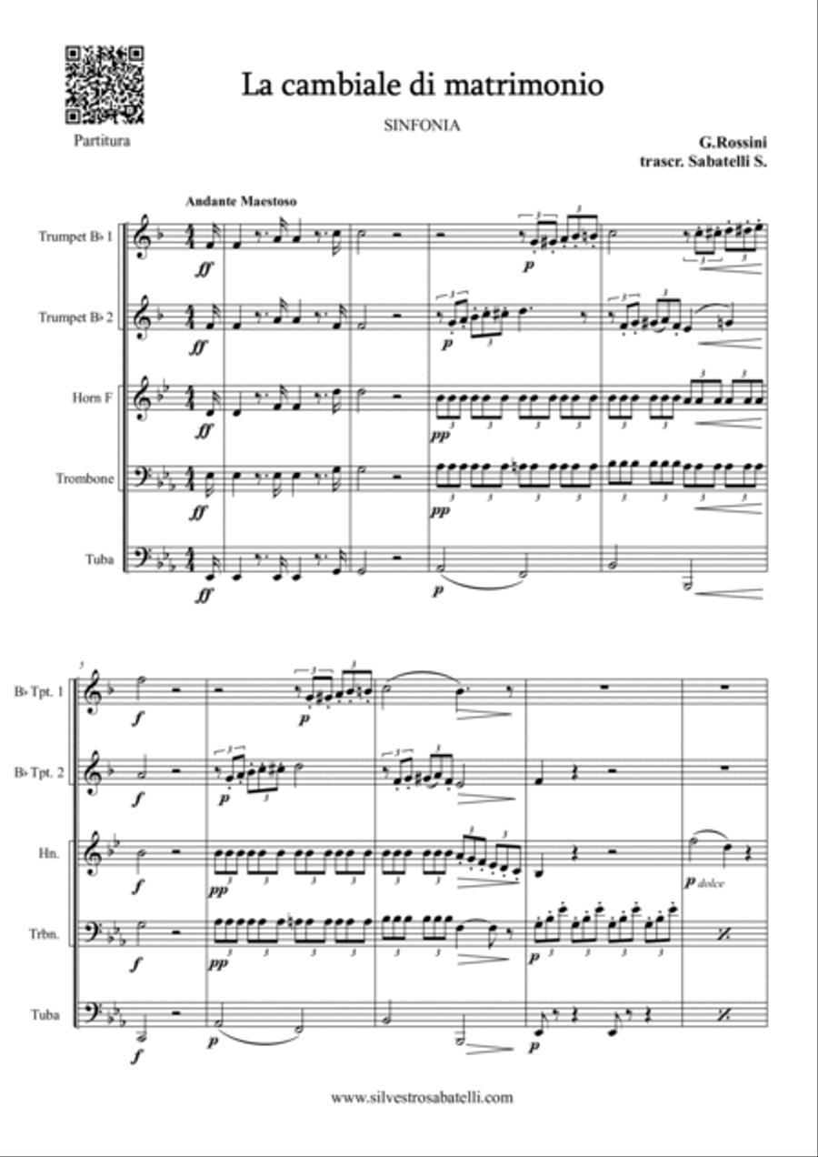 La cambiale di matrimonio Brass Ensemble scores gallery preview page 2