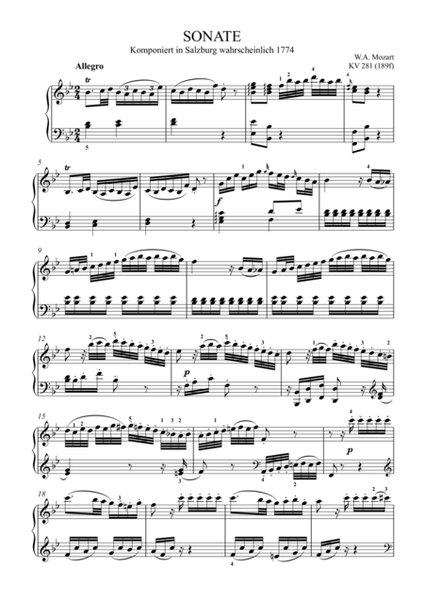 Mozart - Sonata in B flat Major K.281 