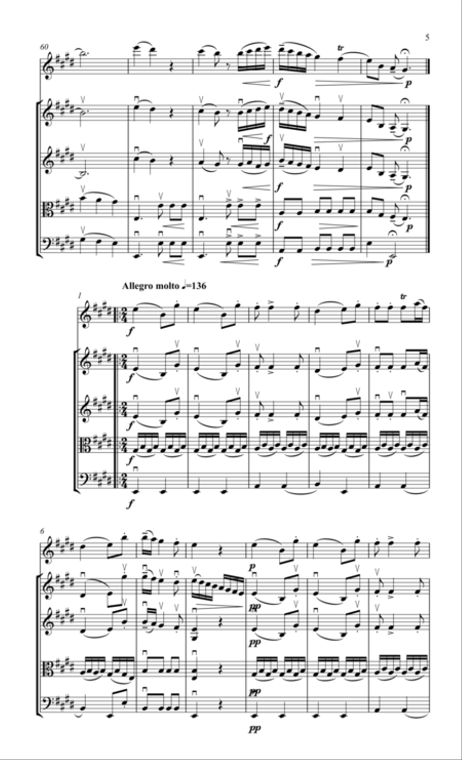 Quintet for flute & string quartet Chamber Orchestra scores gallery preview page 6