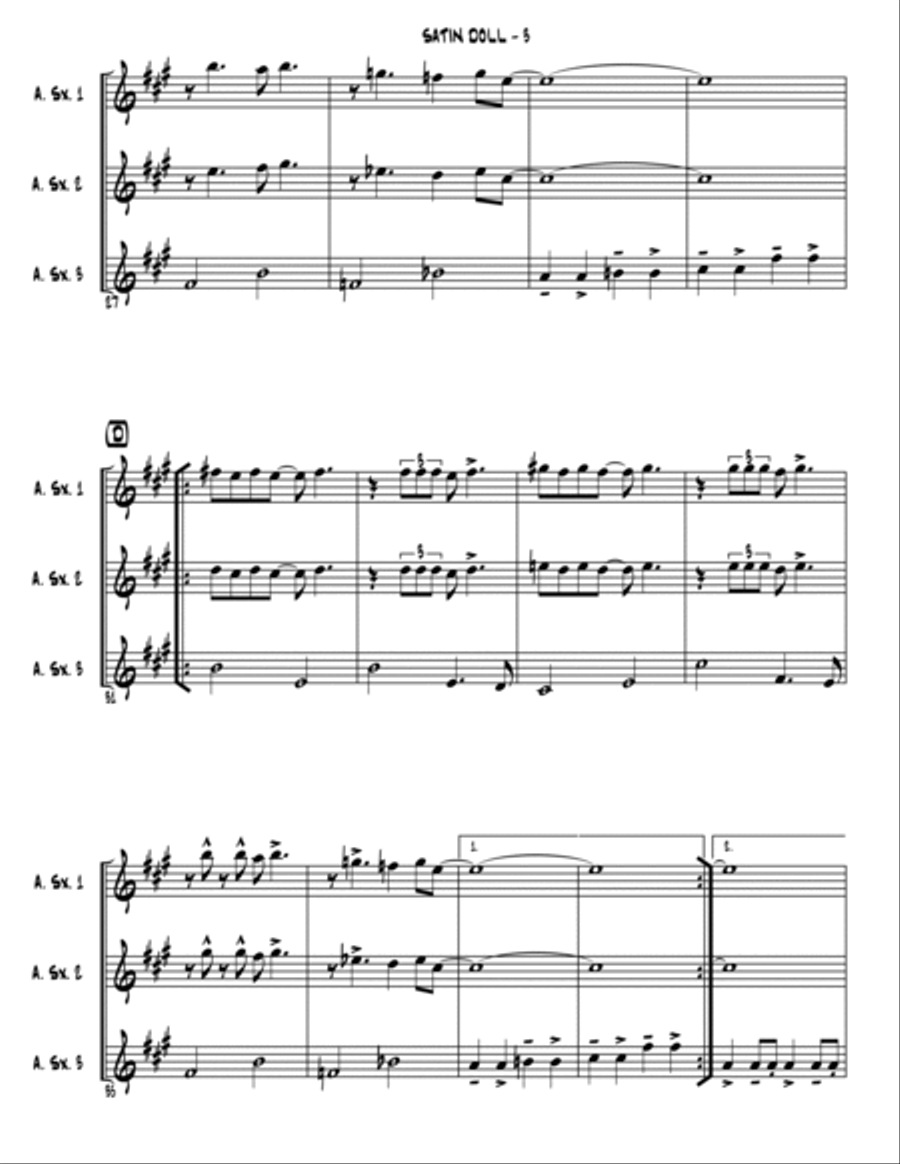Satin Doll Woodwind Trio scores gallery preview page 4