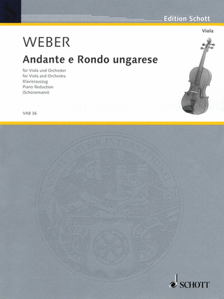 Book cover for Weber - Andante And Rondo Ungarese Op 35 Viola/Piano