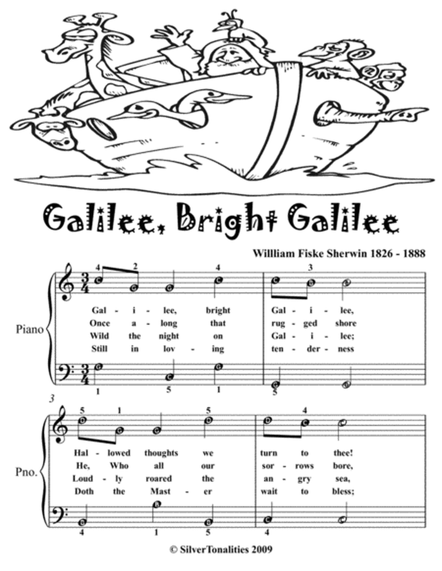 Galilee Bright Galilee Easy Piano Sheet Music 2nd Edition