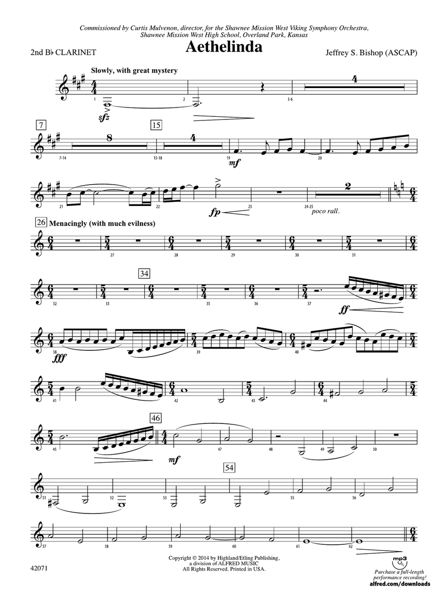 Aethelinda: 2nd B-flat Clarinet
