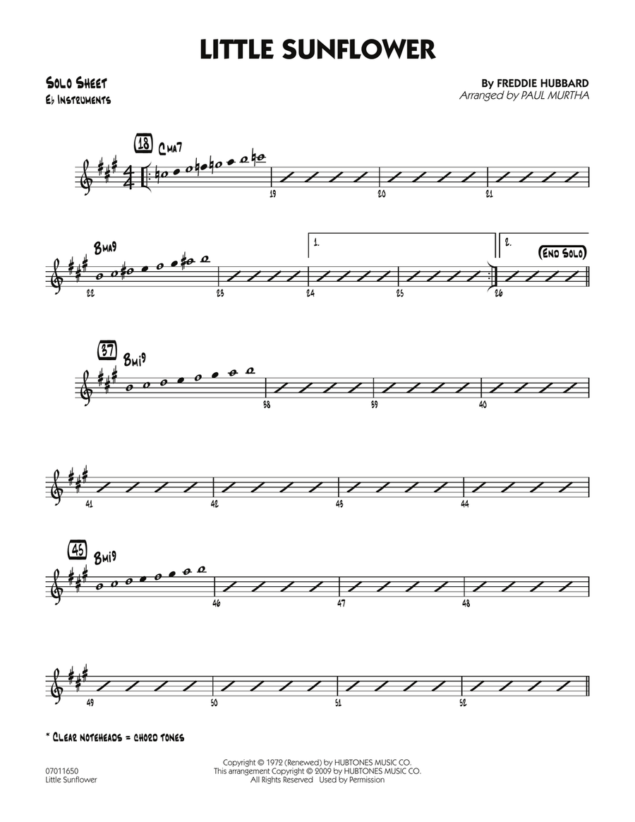 Little Sunflower - Eb Solo Sheet