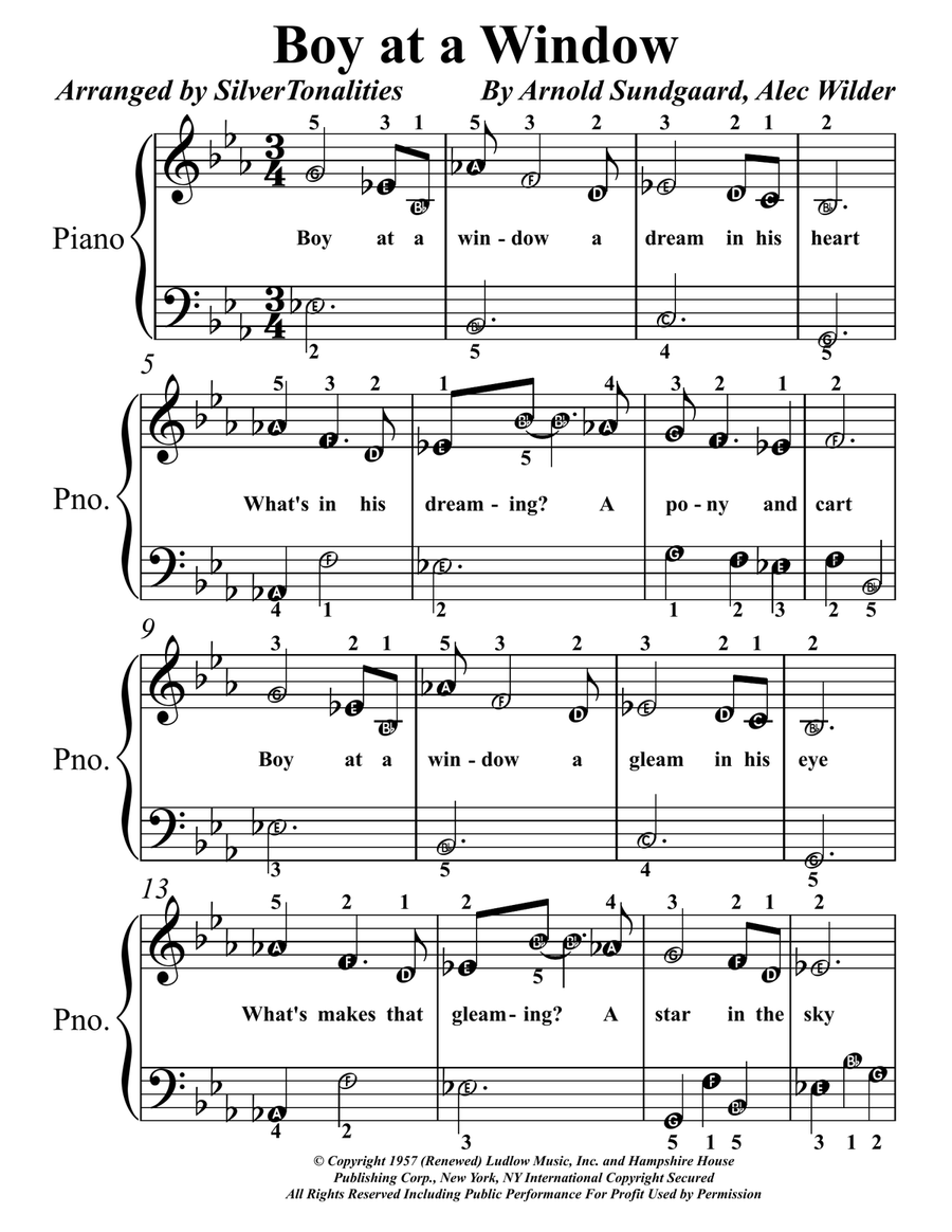 Boy At A Window Piano Method scores gallery preview page 1