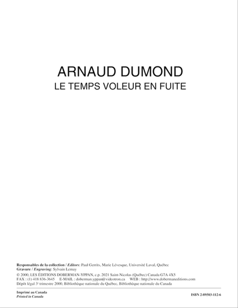 Le Temps voleur en fuite Guitar Ensemble scores gallery preview page 1
