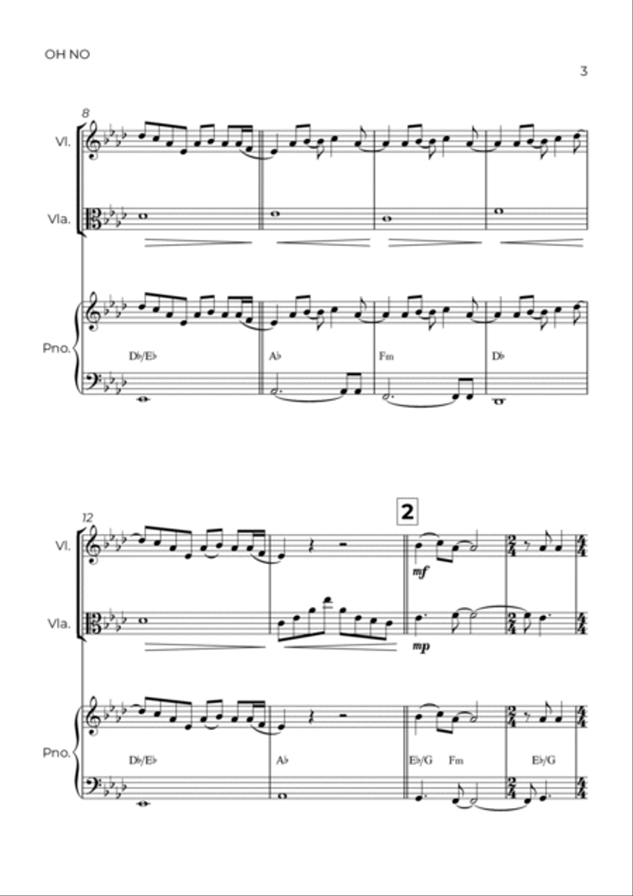 Oh No String Duet scores gallery preview page 3
