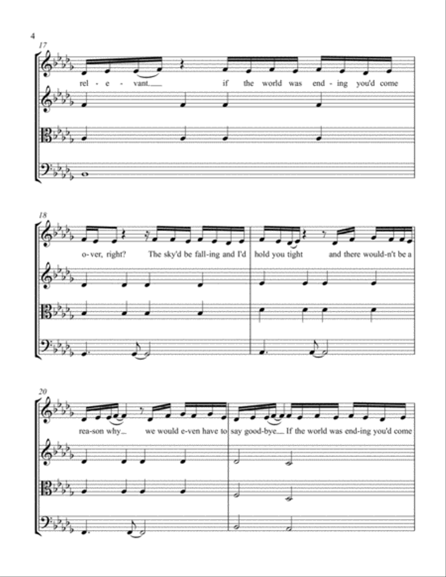 If The World Was Ending String Quartet scores gallery preview page 4