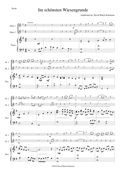Im schönsten Wiesengrunde for 2 flutes and piano image number null