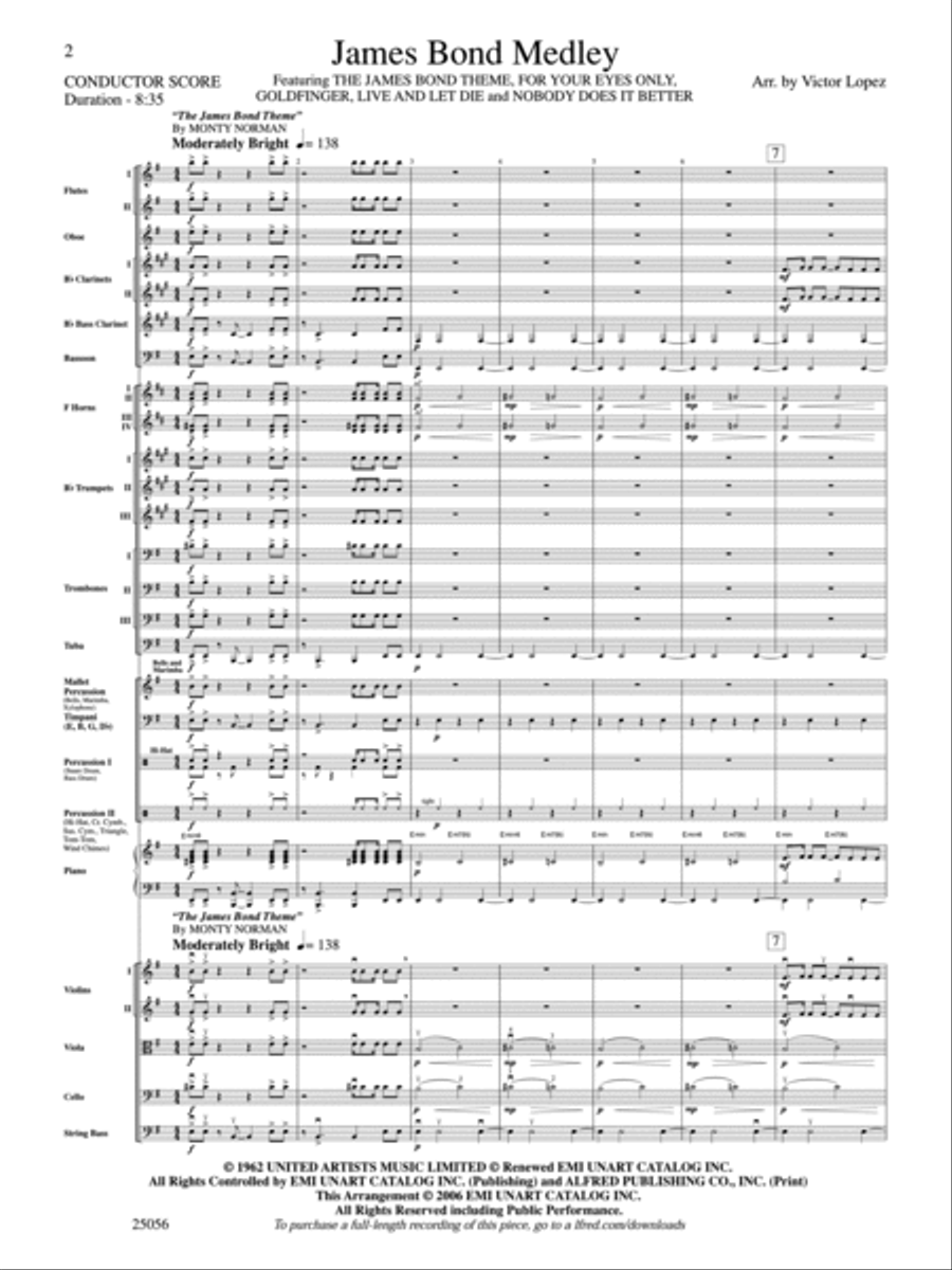 James Bond Medley Full Orchestra scores gallery preview page 2