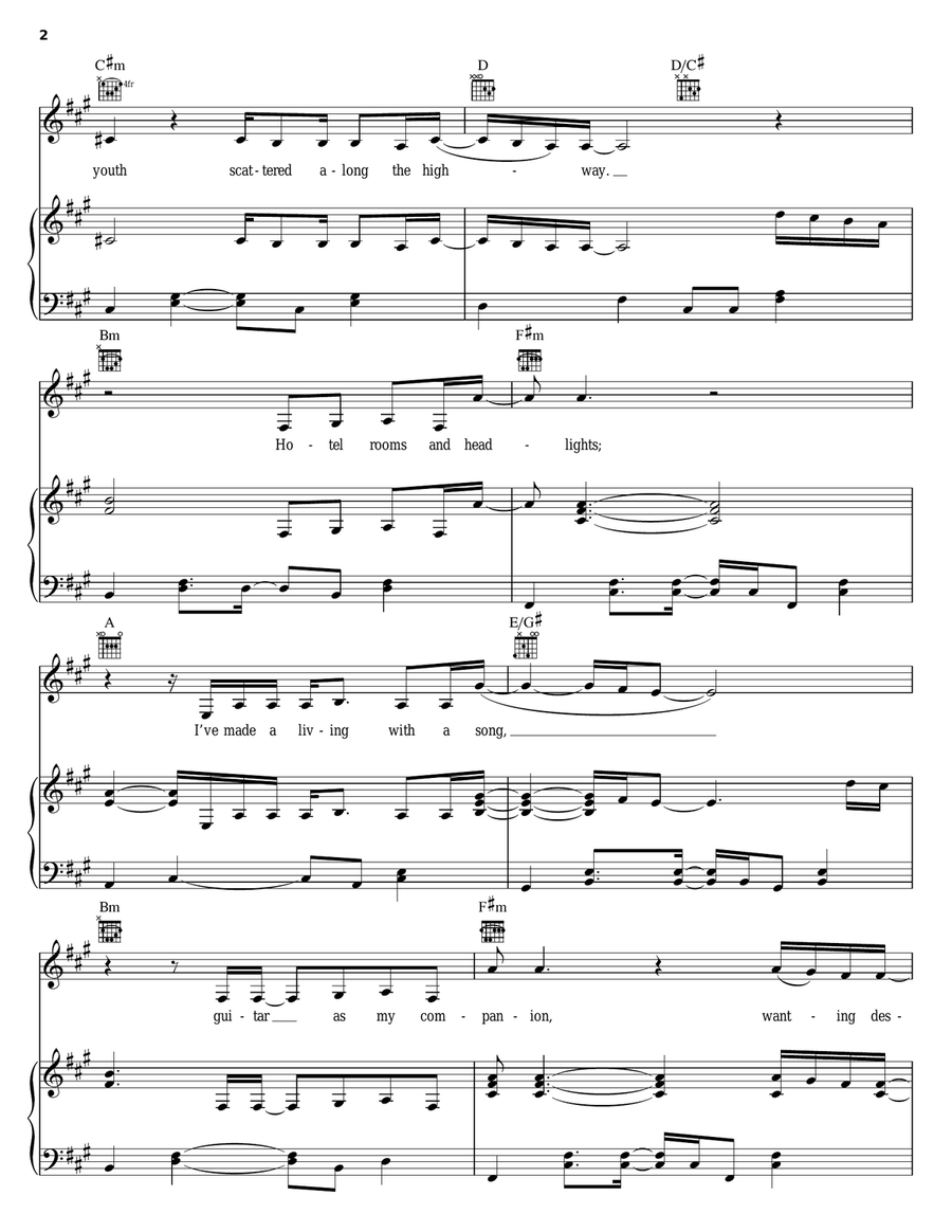 Goodbye Alice In Wonderland Piano, Vocal, Guitar scores gallery preview page 2