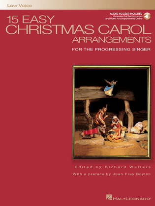 Book cover for 15 Easy Christmas Carol Arrangements – Low Voice