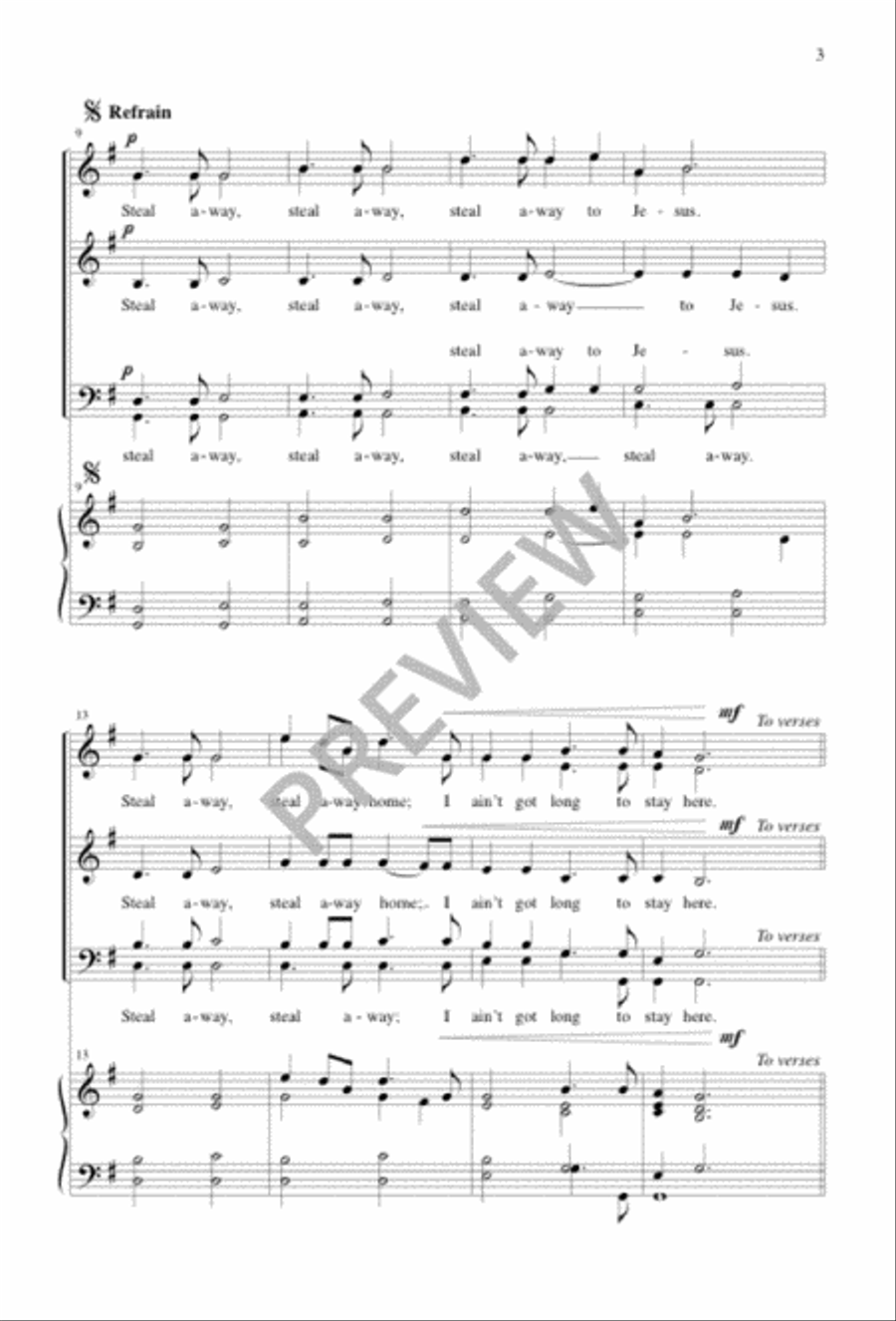 Steal Away SSATB scores gallery preview page 3