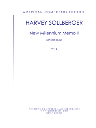 Book cover for [Sollberger] New Millennium Memo II