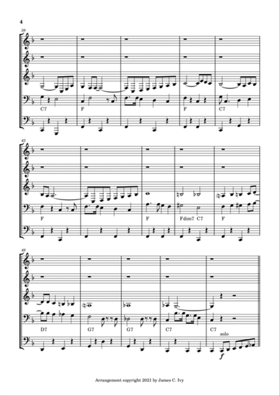 The Wang Wang Blues for Brass Quintet Brass Quintet scores gallery preview page 5